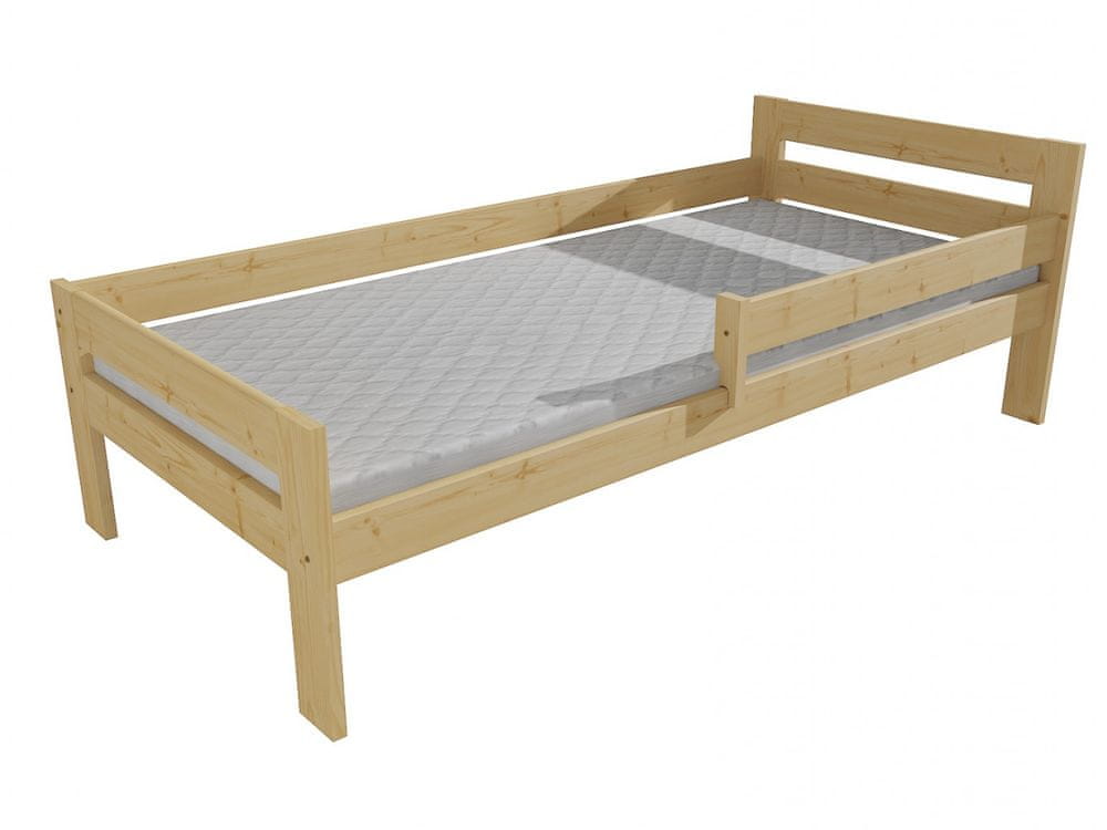 eoshop Detská posteľ M 009 NEW* so zábranou (Rozmer: 90 x 180 cm, Farba dreva: bezfarebný lak)